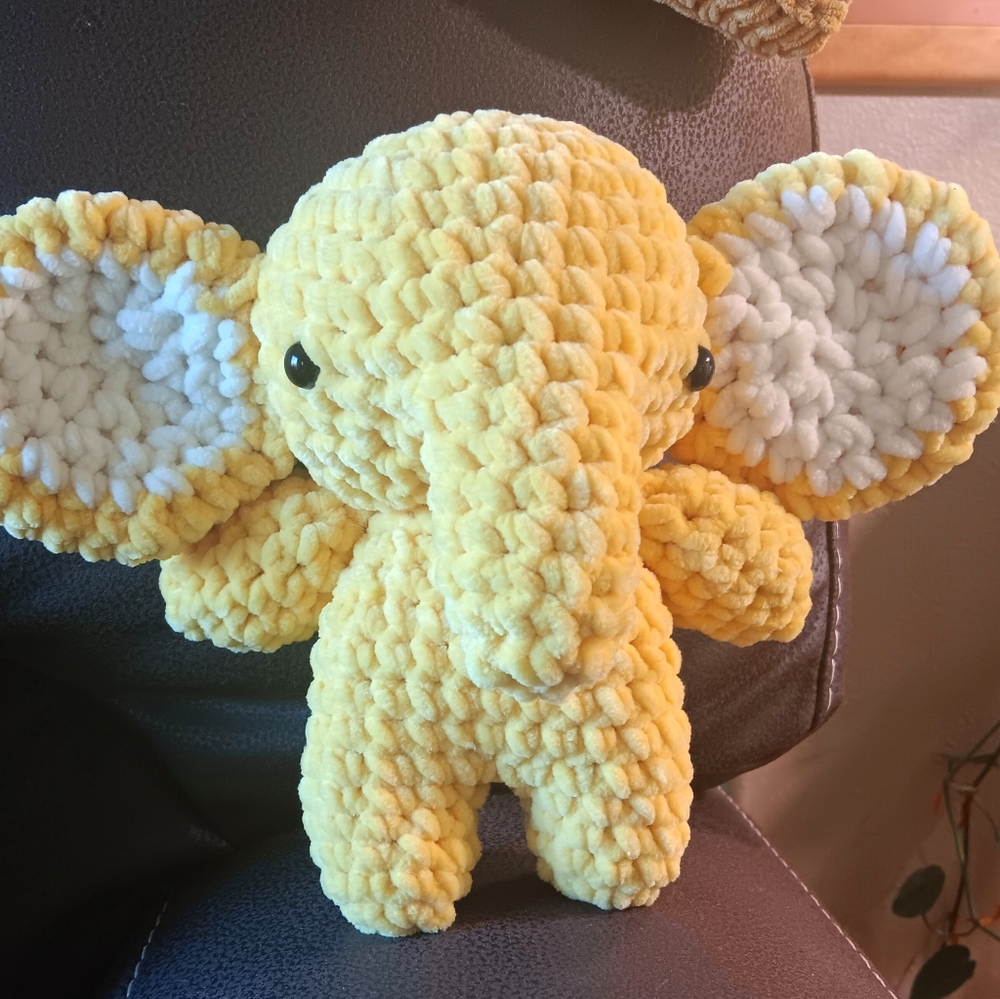 Handmade Yellow Crochet Baby Elephant